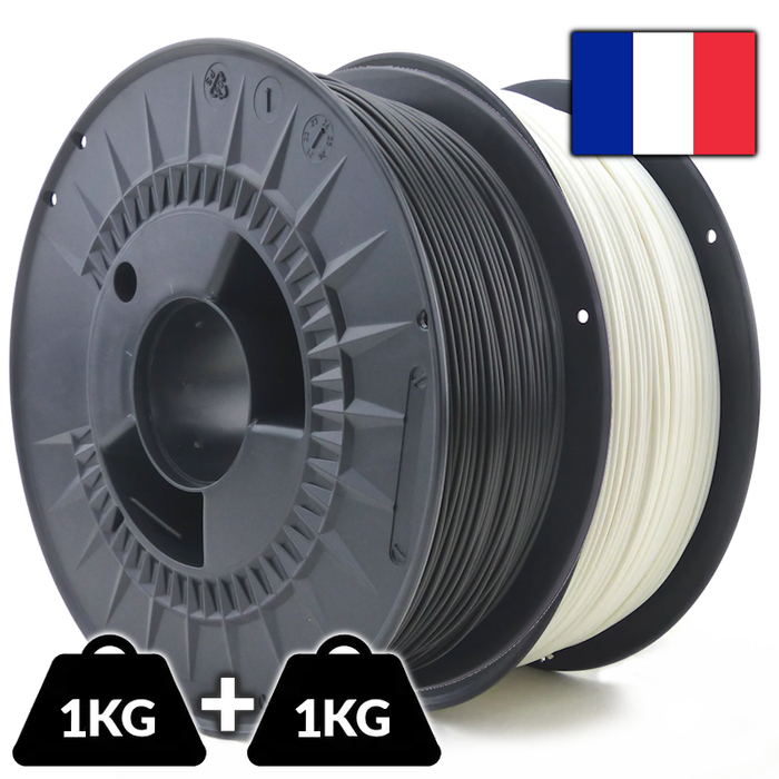 Pack PLA 1.75mm 1kg Noir + 1kg Blanc - Arianeplast