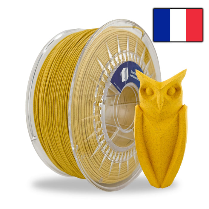 Filament PLA Granit Jaune Francofil 1,75 mm 1kg - Fabriqué en France