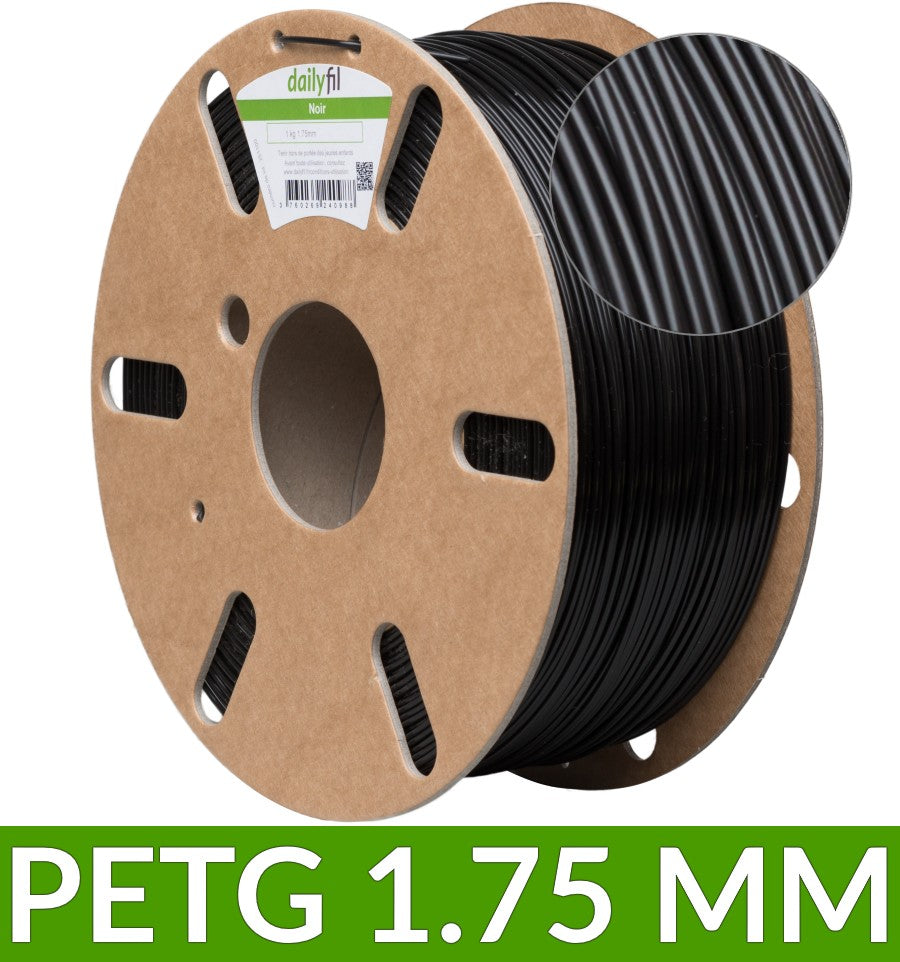 Basics Filament PETG pour imprimante 3D 1.75 mm Noir Bobine 1 kg