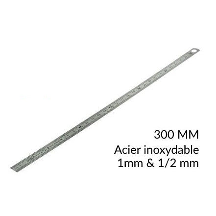 Réglet mètre acier inoxydable 1m graduation mm - pouce BGS